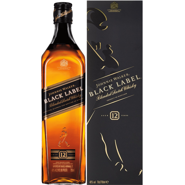 Johnnie Walker Black Scotch Whisky Label Geschenkpackung 4 in Blended