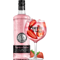 Puerto de 0,7 Geschenkset, Liter Strawberry Gin Vol., Indias 37,5% im
