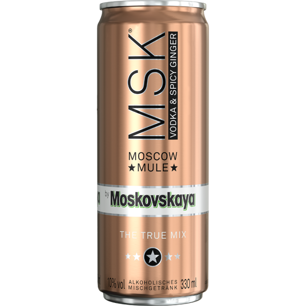 MSK by  Moskovskaya Moscow Mule Vodka &amp; Spicy Ginger 10,0% Vol., 0,33 Liter Dose
